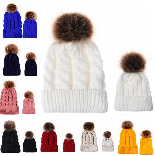 2pcs parent-child hat beanie warmer with fur ball mother & baby daughter/son winter warm knit hat family crochet beanie ski cap, Blue;gray
2pcs parent-child hat beanie warmer with fur ball mother & baby daughter/son winter warm knit hat family crochet beanie ski cap, Blue;gray