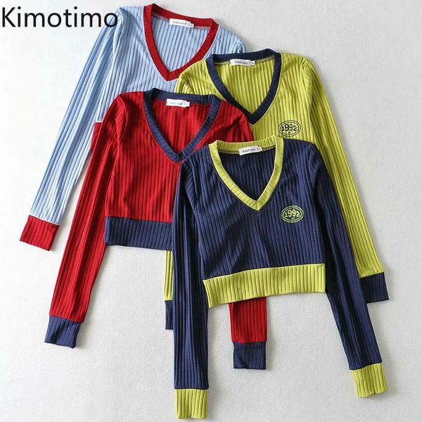 women's sweaters kimotimo crop sweater long sleeve v-neck knitted jumper patchwork high street club slim kawaii fitness women, White;black
women's sweaters kimotimo crop sweater long sleeve v-neck knitted jumper patchwork high street club slim kawaii fitness women, White;black