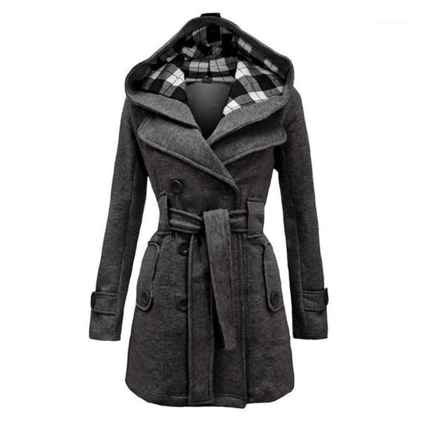women's wool & blends ladies hooded coat slim double-breasted belt jacket autumn winter blend casual solid color warm1, Black
women's wool & blends ladies hooded coat slim double-breasted belt jacket autumn winter blend casual solid color warm1, Black