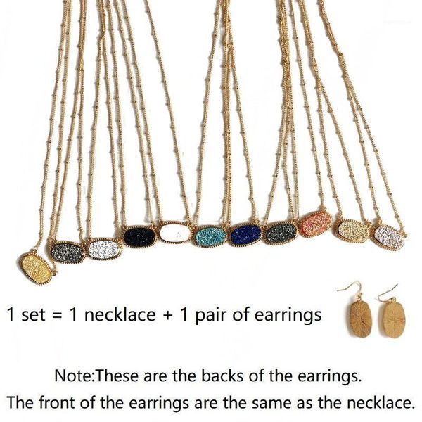 11 Color Large Resin Druzy Drusy Pendant Necklace With Matching Hexagon Druse Charms Drop Earrings Gold Fashion Jewelry Set Gift1, Silver
11 Color Large Resin Druzy Drusy Pendant Necklace With Matching Hexagon Druse Charms Drop Earrings Gold Fashion Jewelry Set Gift1, Silver