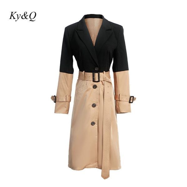 runway brand 2020 winter luxury stitching khaki patchwork long section windbreaker jacket women jacket sashes elegant outwear, Tan;black
runway brand 2020 winter luxury stitching khaki patchwork long section windbreaker jacket women jacket sashes elegant outwear, Tan;black