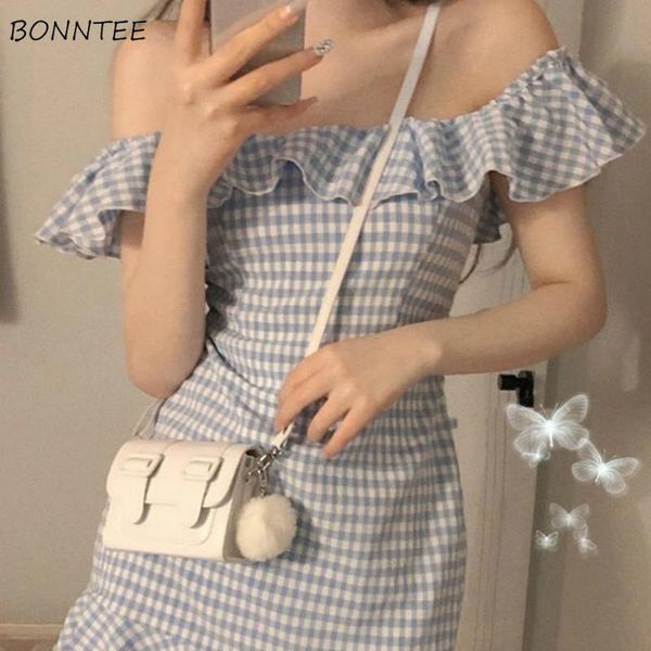 dress women fresh off shoulder empire korean plaid simple ladies trumpet vestidos ruffles party club summer femme sundress, Black;gray
dress women fresh off shoulder empire korean plaid simple ladies trumpet vestidos ruffles party club summer femme sundress, Black;gray