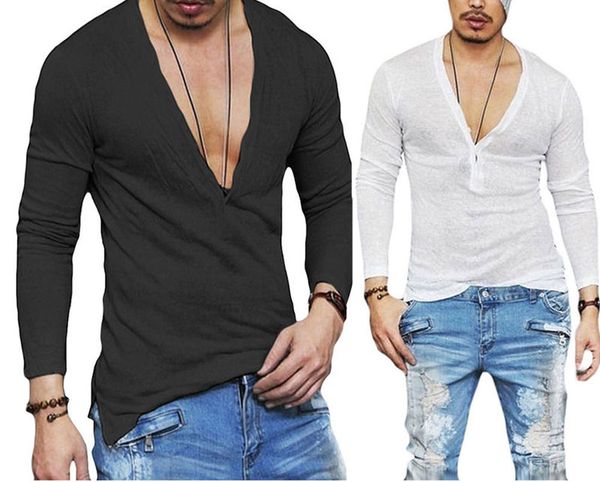 stock fashion men casual slim fit long sleeve deep v-neck shirt t-shirts, White;black
stock fashion men casual slim fit long sleeve deep v-neck shirt t-shirts, White;black