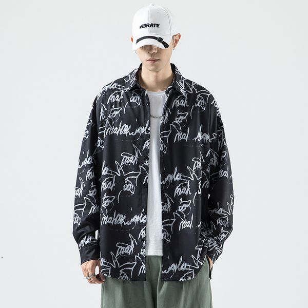 2021 brand spring autumn long sleeves new flannel collar black korea style print shirt for men's clothes zqdd, White;black
2021 brand spring autumn long sleeves new flannel collar black korea style print shirt for men's clothes zqdd, White;black