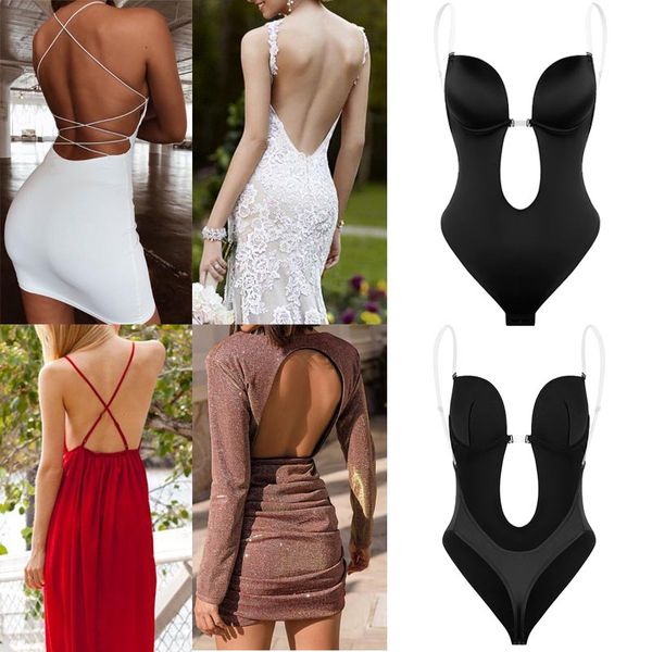 women deep v bodysuit shapewear faja waist trainer shaper body tummy shaper clear strap backless plunge thong push up padded bra, Black;white
women deep v bodysuit shapewear faja waist trainer shaper body tummy shaper clear strap backless plunge thong push up padded bra, Black;white