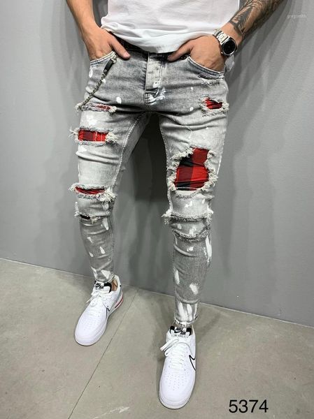 plus size pants men's skinny casual ripped hole patchwork jeans slim pencil denim bandage trousers autumn winter streetwear men1, Blue
plus size pants men's skinny casual ripped hole patchwork jeans slim pencil denim bandage trousers autumn winter streetwear men1, Blue