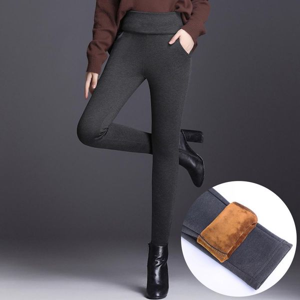 women winter warm pants velvet thick trousers high waist elastic middle aged stretch straight pants cashmere leggings hx1118, Black
women winter warm pants velvet thick trousers high waist elastic middle aged stretch straight pants cashmere leggings hx1118, Black