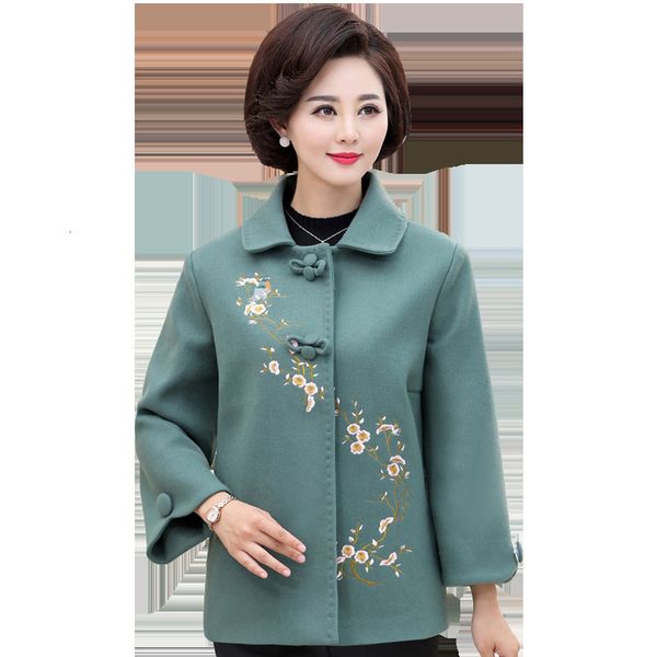 2021 mother autumn winter coat new middle-aged women's clothing long plus size embroidered overcoat woolen loose fashion jacket a38 v8x, Black
2021 mother autumn winter coat new middle-aged women's clothing long plus size embroidered overcoat woolen loose fashion jacket a38 v8x, Black
