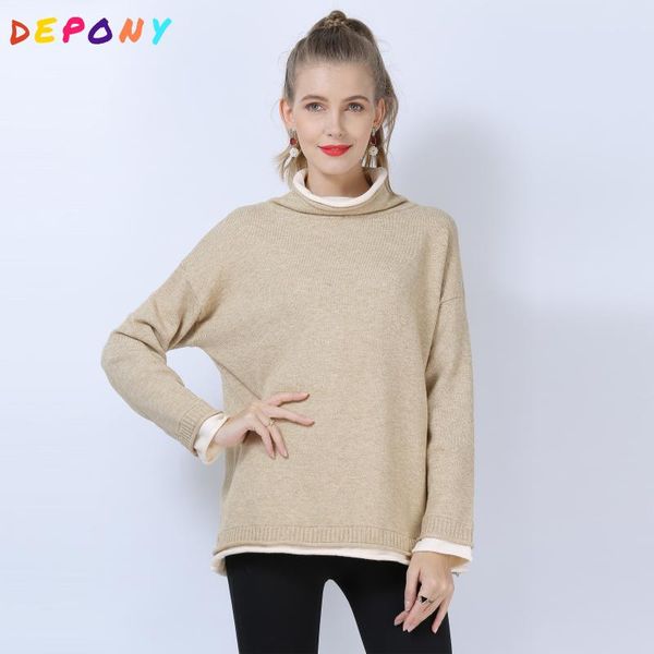 depony women knitted winter sweater pullovers long sleeves solid stretch turtleneck loose female jumper knitwear oversize, White;black
depony women knitted winter sweater pullovers long sleeves solid stretch turtleneck loose female jumper knitwear oversize, White;black