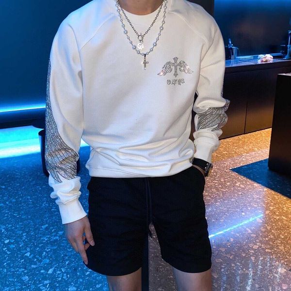 2020 crosin men's casual long sleeve sweater autumn and winter new fashion dazzling austria diamond tide embroidery pullover, Black
2020 crosin men's casual long sleeve sweater autumn and winter new fashion dazzling austria diamond tide embroidery pullover, Black