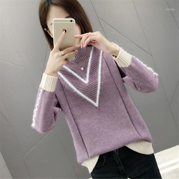 women's sweaters knitting sweater and pullover for women 2021 fall winter half turtleneck warm loose knitwear jumper1, White;black
women's sweaters knitting sweater and pullover for women 2021 fall winter half turtleneck warm loose knitwear jumper1, White;black