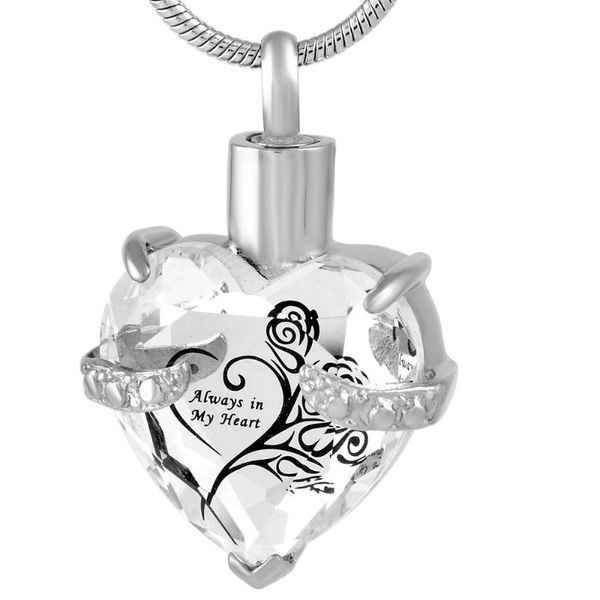 engraved "always in my heart" jewelry necklace multicolor heart crystal jewellery urns for keepsake pendant, Silver
engraved "always in my heart" jewelry necklace multicolor heart crystal jewellery urns for keepsake pendant, Silver