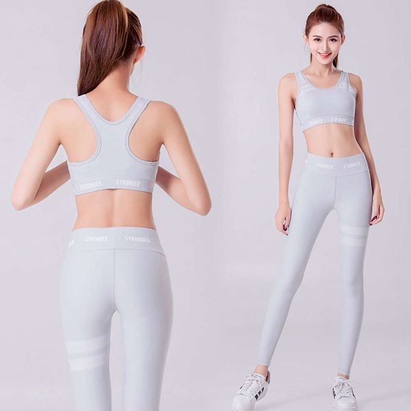 autumn and winter new korean outdoor sports fitness yoga running slim fit quick drying suit shockproof bra capris, Gray
autumn and winter new korean outdoor sports fitness yoga running slim fit quick drying suit shockproof bra capris, Gray