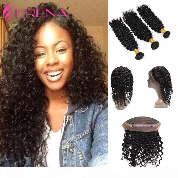 360 lace frontal with bundle 360 closure with bundles deep wave with frontal closure indian virgin hair 3 bundles and lace closure, Black;brown
360 lace frontal with bundle 360 closure with bundles deep wave with frontal closure indian virgin hair 3 bundles and lace closure, Black;brown