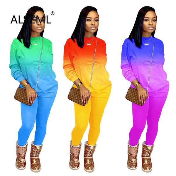 women's tracksuits gradient long sleeve crop and leggings 2 pieces set high street chic lady fashion women, Gray
women's tracksuits gradient long sleeve crop and leggings 2 pieces set high street chic lady fashion women, Gray