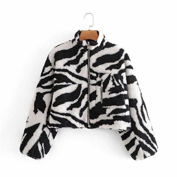 women lamb wool zebra print stand-up collar jacket autumn winter warm soft zipper jacket overcoat casual outerwear, Black;brown
women lamb wool zebra print stand-up collar jacket autumn winter warm soft zipper jacket overcoat casual outerwear, Black;brown