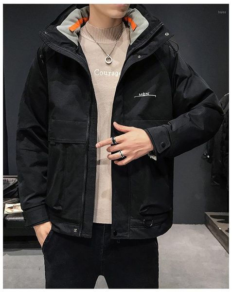men new thick down jacket short paragraph winter tooling coat letter handsome polyester jacket cotton clothing puffer, Black
men new thick down jacket short paragraph winter tooling coat letter handsome polyester jacket cotton clothing puffer, Black