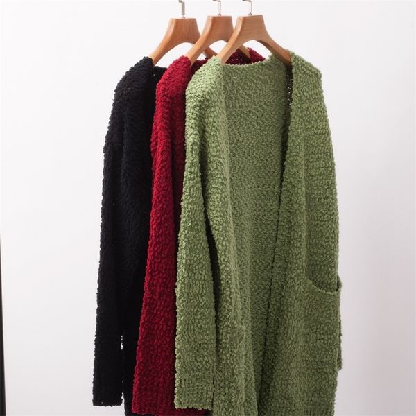 - new autumn winter women's loose long sleeve korean knit sweater cardigan coat thick winter women cardigans sweater y200720, White;black
- new autumn winter women's loose long sleeve korean knit sweater cardigan coat thick winter women cardigans sweater y200720, White;black