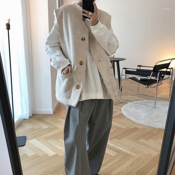 autumn and winter women's waistcoat casual solid color round neck two-sided waistcoat1, Black;white
autumn and winter women's waistcoat casual solid color round neck two-sided waistcoat1, Black;white