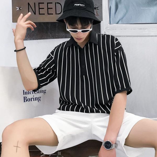 men's casual shirts yasuguoji 2021 summer fashion vertical striped for men loose pullover mens shirt hip short sleeve men1, White;black
men's casual shirts yasuguoji 2021 summer fashion vertical striped for men loose pullover mens shirt hip short sleeve men1, White;black