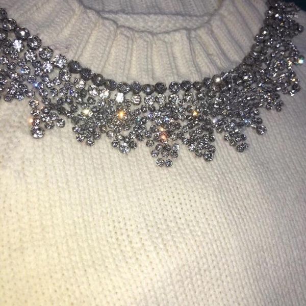 2020 flash diamond sweater pullovers women sweater1, White;black
