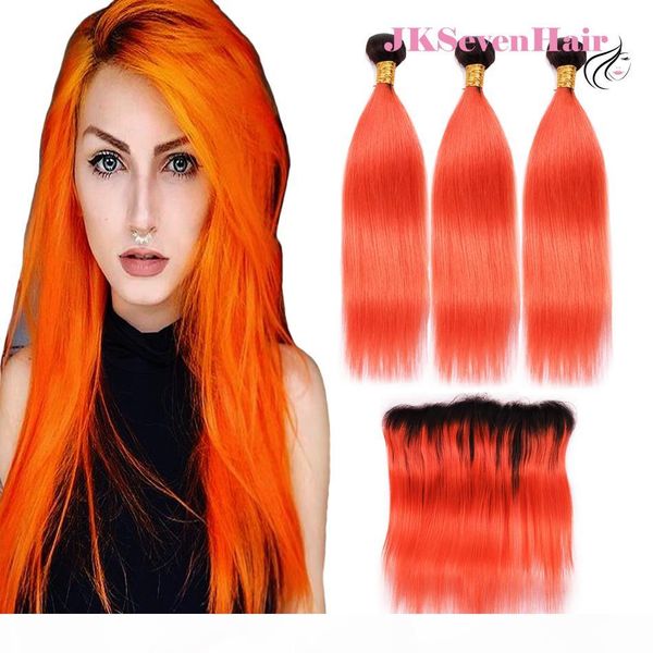 straight brazilian ombre remy hair 1b orange 3pcs with 13x4inch lace frontal peruvian indian malaysian dark root orange human hair wefts, Black
straight brazilian ombre remy hair 1b orange 3pcs with 13x4inch lace frontal peruvian indian malaysian dark root orange human hair wefts, Black