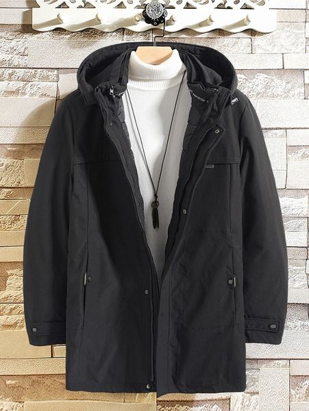 men letter graphic drawstring hooded winter coat without sweater h7y6#, Black;brown
men letter graphic drawstring hooded winter coat without sweater h7y6#, Black;brown