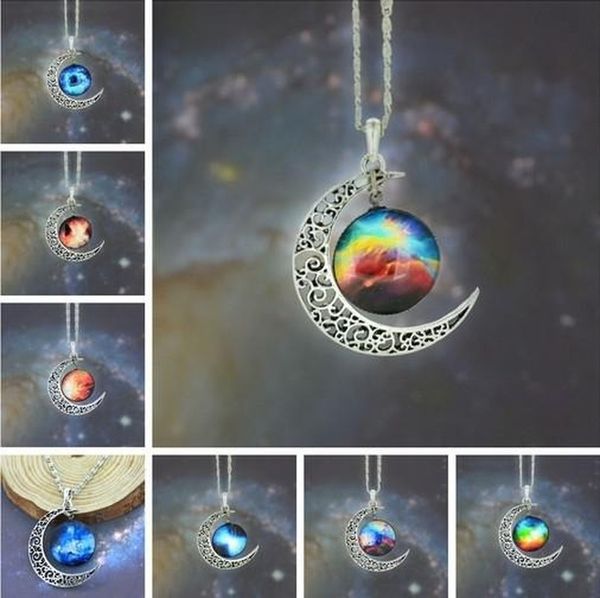 new vintage starry moon outer space universe gemstone pendant necklaces mix models, Silver
new vintage starry moon outer space universe gemstone pendant necklaces mix models, Silver