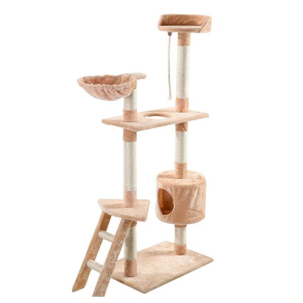 new 60" cat tree tower condo scratcher furniture kitten pet house hammock beige
new 60" cat tree tower condo scratcher furniture kitten pet house hammock beige