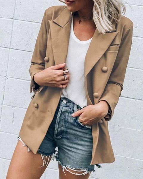 women jacket 2020 fashion women slim casual business blazer suit work jacket long sleeve coat outwear, Black;brown
women jacket 2020 fashion women slim casual business blazer suit work jacket long sleeve coat outwear, Black;brown