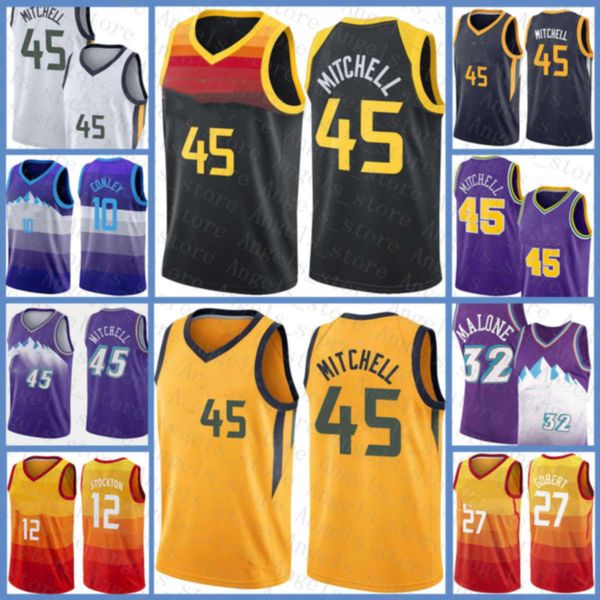 donovan 45 mitchell rudy 27 gobert john 12 stockton karl 32 malone mike 10 conley 2021 2022 new basketball jersey white, Black;red
donovan 45 mitchell rudy 27 gobert john 12 stockton karl 32 malone mike 10 conley 2021 2022 new basketball jersey white, Black;red