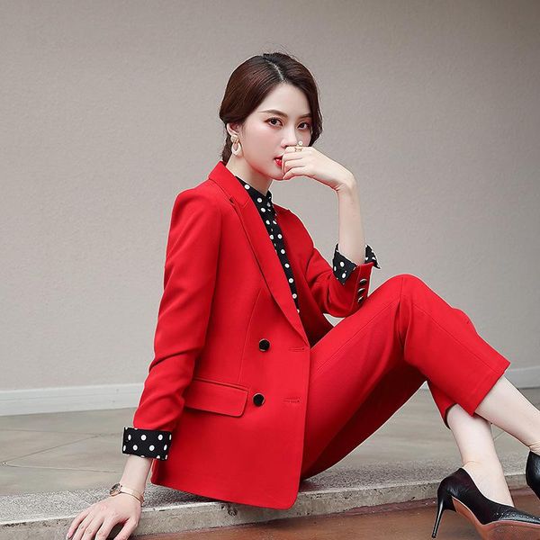 women's two piece pants yellow suit female double breasted long sleeve blazer ladies business office set autumn, White
women's two piece pants yellow suit female double breasted long sleeve blazer ladies business office set autumn, White