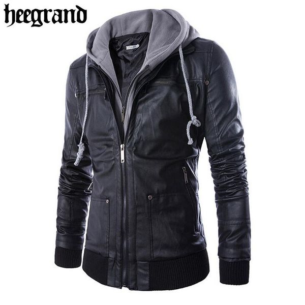hee grand 2021 new arrival men solid hooded pu leather jackets casual slim male coats mwp219, Black
hee grand 2021 new arrival men solid hooded pu leather jackets casual slim male coats mwp219, Black