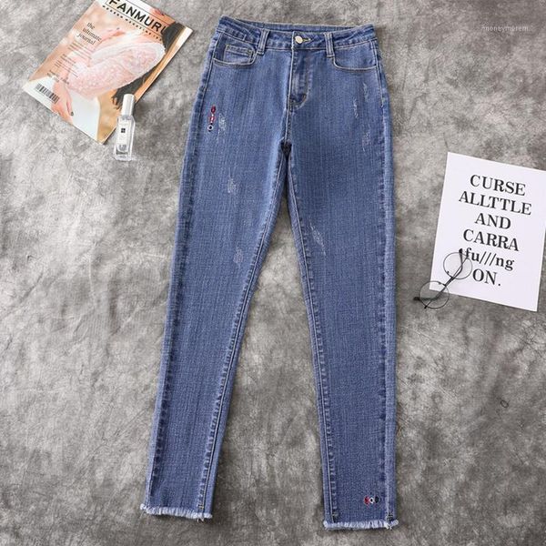 women's jeans 2021 autumn plus size embroidery stretch pencil pants skinny women's high waist ankle length slim mujer denim rough, Blue
women's jeans 2021 autumn plus size embroidery stretch pencil pants skinny women's high waist ankle length slim mujer denim rough, Blue