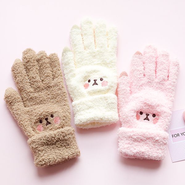 lovely and sweet korean coral velvet warm gloves in winter, Blue;gray 
lovely and sweet korean coral velvet warm gloves in winter, Blue;gray
