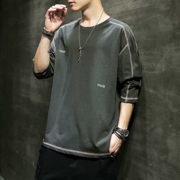 2021 new autumn spring fashion oversize male tshirt long sleeve black neck shirt for man t eolp, White;black
2021 new autumn spring fashion oversize male tshirt long sleeve black neck shirt for man t eolp, White;black