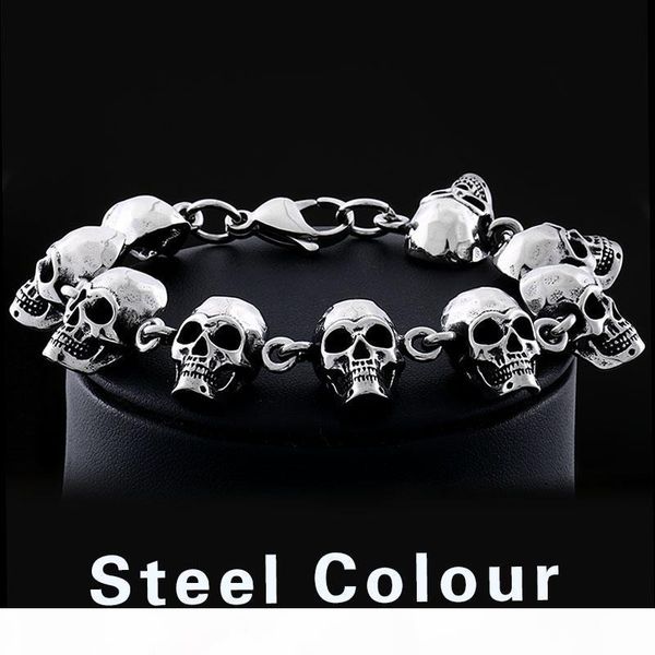 beier 316l stainless steel punk retro and steel skull men's bracelet large and small with jewelry llbc8-064c, Black
beier 316l stainless steel punk retro and steel skull men's bracelet large and small with jewelry llbc8-064c, Black