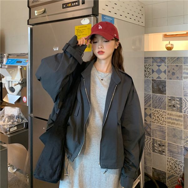 autumn 2020 new korean student wear street coat women's loose clothes work clothescoat work clothes casual long sleeve jacket fzteh, White;black
autumn 2020 new korean student wear street coat women's loose clothes work clothescoat work clothes casual long sleeve jacket fzteh, White;black