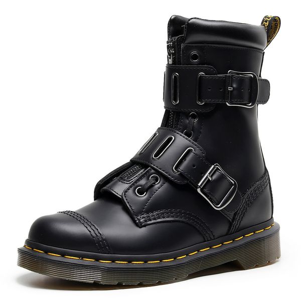 wild 2020 new front zipper buckle design patent leather boots 07vn, Black 
wild 2020 new front zipper buckle design patent leather boots 07vn, Black