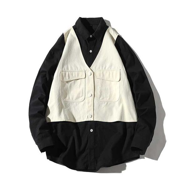 men's jackets 2021 autumn men harajuku color block jacket coat streetwear high street fashion casual loose for male large size s-4xl, Black;brown
men's jackets 2021 autumn men harajuku color block jacket coat streetwear high street fashion casual loose for male large size s-4xl, Black;brown