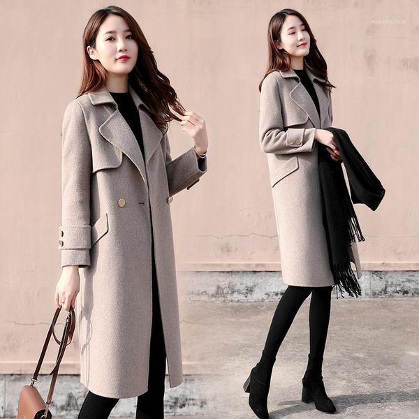women's wool & blends 2021 korean women's loose woolen coat female long section hepburn wind winter autumn mujer overcoat1, Black
women's wool & blends 2021 korean women's loose woolen coat female long section hepburn wind winter autumn mujer overcoat1, Black