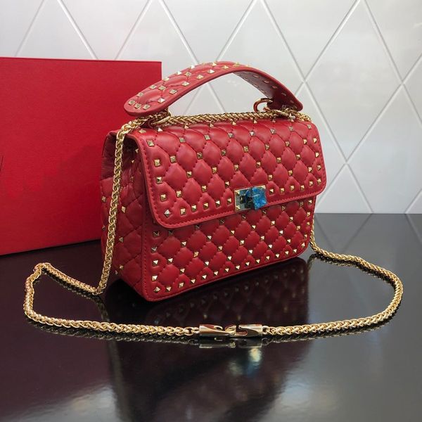 female handbag bag high crossbody quality rivet famous handbag wallet fashion retro real leather bags nejot, Red;black
female handbag bag high crossbody quality rivet famous handbag wallet fashion retro real leather bags nejot, Red;black