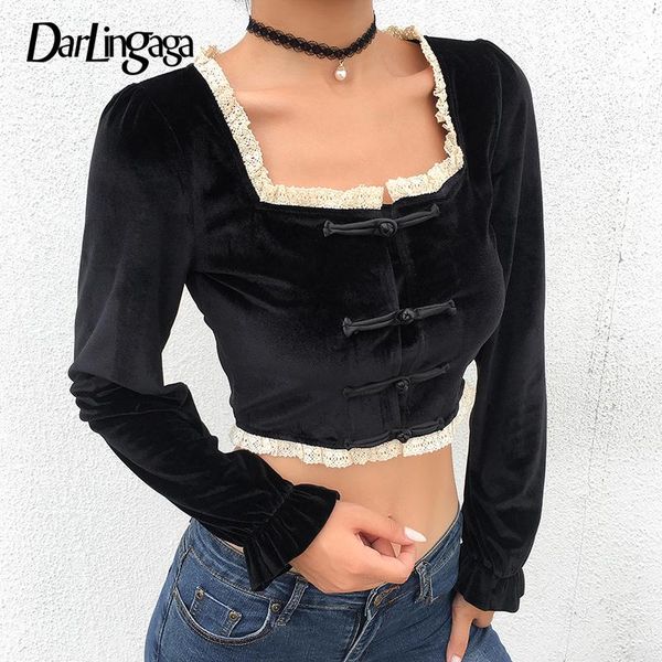 darlingaga chinese style vintage velour t shirt autumn crop lace patchwork pankou women's t-shirts square neck shirt elegant, White
darlingaga chinese style vintage velour t shirt autumn crop lace patchwork pankou women's t-shirts square neck shirt elegant, White