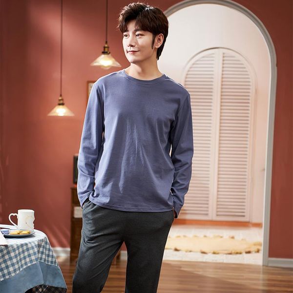 melifle autumn solid male pajamas set 100% cotton pjs satin lounge sleepwear for men winter warm o-neck long sleeve nightwear, Black;brown 
melifle autumn solid male pajamas set 100% cotton pjs satin lounge sleepwear for men winter warm o-neck long sleeve nightwear, Black;brown