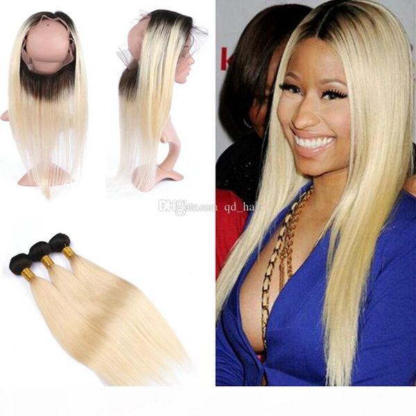 ombre 1b 613 pre plucked 360 lace band frontal with hair extension blonde silky straight virgin human hair weft with 360 frontal, Black;brown
ombre 1b 613 pre plucked 360 lace band frontal with hair extension blonde silky straight virgin human hair weft with 360 frontal, Black;brown
