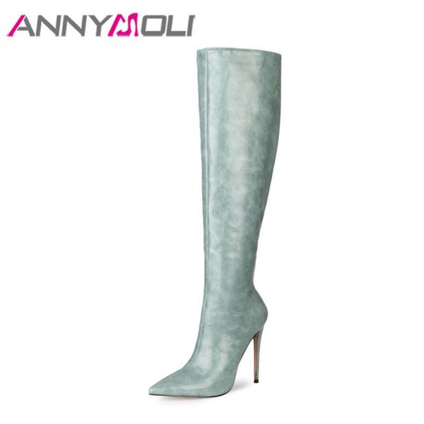 annymoli knee high boots extreme high heel woman boots zip thin heel long pointed toe female shoes autumn winter size 46, Black
annymoli knee high boots extreme high heel woman boots zip thin heel long pointed toe female shoes autumn winter size 46, Black