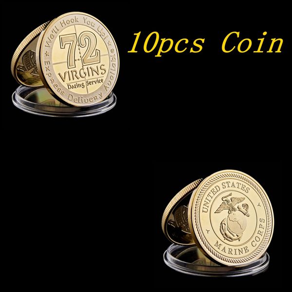 10pcs usmc us army marine corps gold challenge coin 72 virgins dating service collectible coin collectible lot
10pcs usmc us army marine corps gold challenge coin 72 virgins dating service collectible coin collectible lot