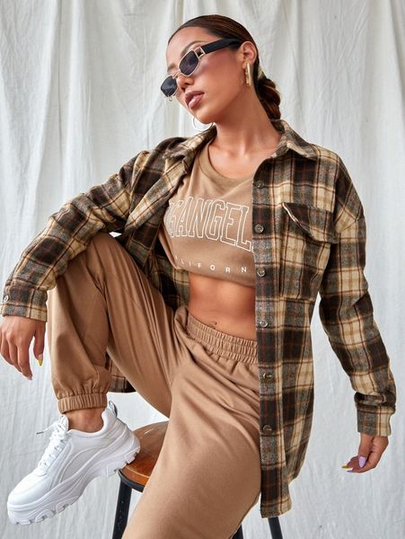 tartan plaid button up tweed coat f7qq#, Black
tartan plaid button up tweed coat f7qq#, Black