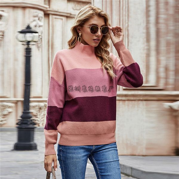 cross-border autumn and winter striped new striped sweater womens european and american crew neck pullover sweater womens, White
cross-border autumn and winter striped new striped sweater womens european and american crew neck pullover sweater womens, White