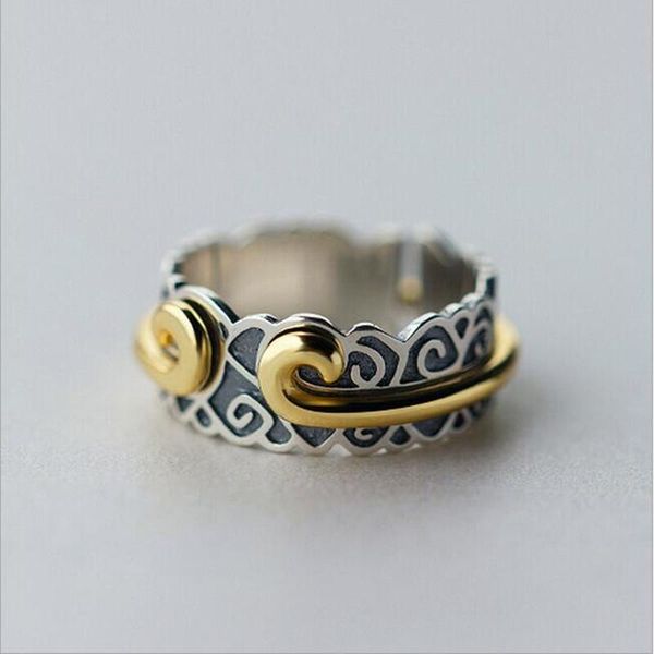 cluster rings personality temperament exquisite 925 sterling silver jewelry thai curse female tight hoop rhyme clouds sr240, Golden;silver
cluster rings personality temperament exquisite 925 sterling silver jewelry thai curse female tight hoop rhyme clouds sr240, Golden;silver